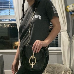 👗 BOGO 50% DVF black crossbody with gold accents